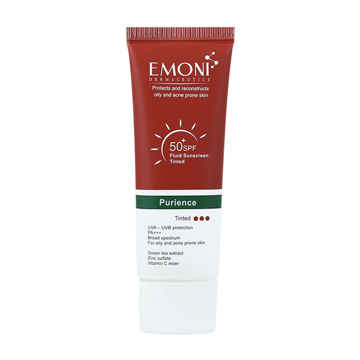 فلوئید ضد آفتاب ایمونی مدل Emoni SPF50 برای پوست چرب و مستعد آکنه ۵۰ میلی لیتر