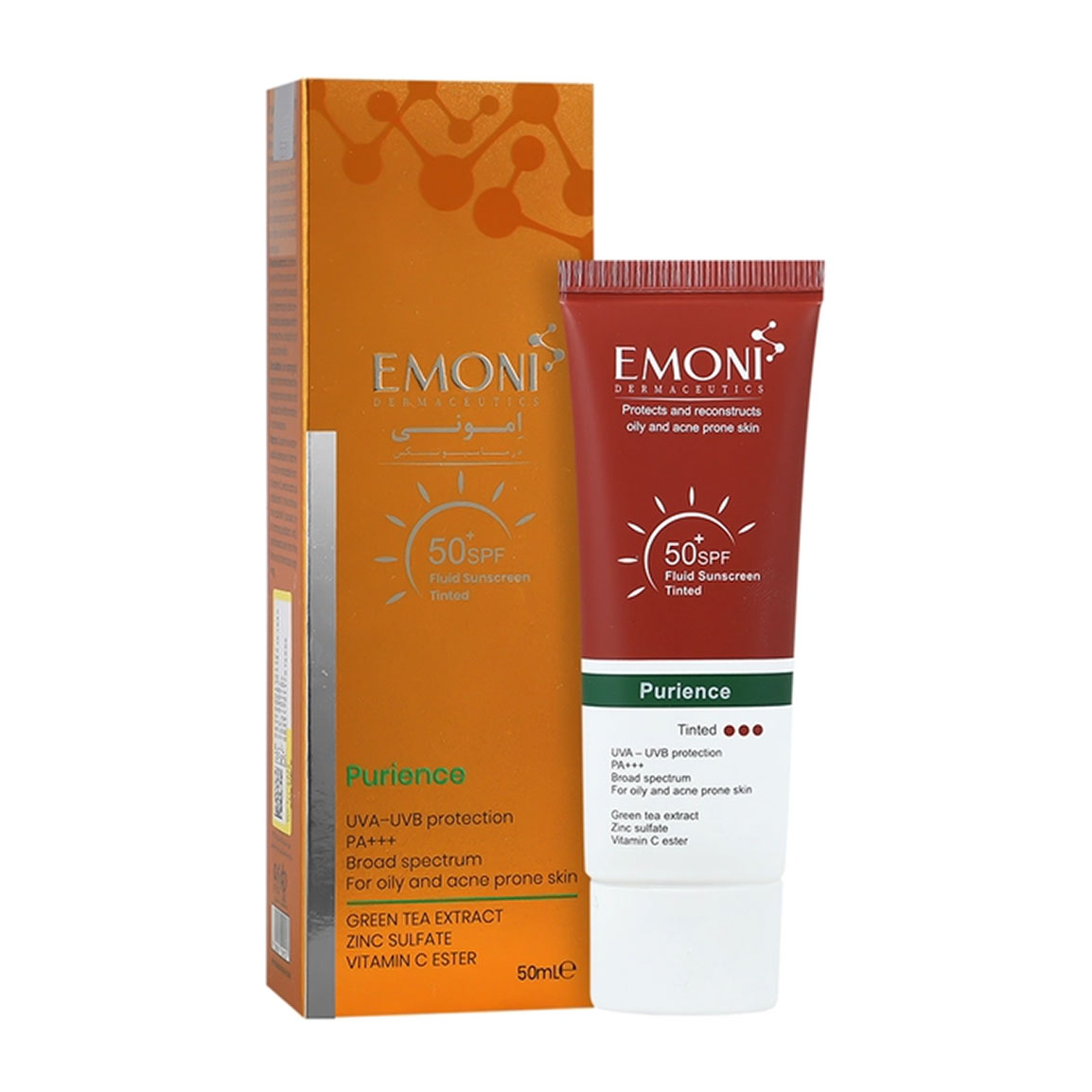 فلوئید ضد آفتاب ایمونی مدل Emoni SPF50 برای پوست چرب و مستعد آکنه ۵۰ میلی لیتر | عکس 2