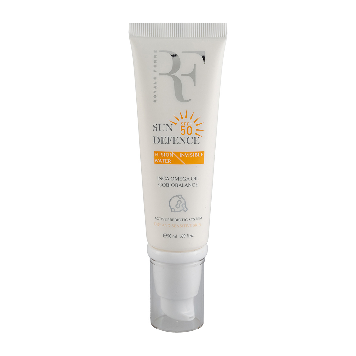 کرم ضد آفتاب آر اف مدل Invisible SPF 50 مناسب پوست خشک ۵۰ میلی لیتر