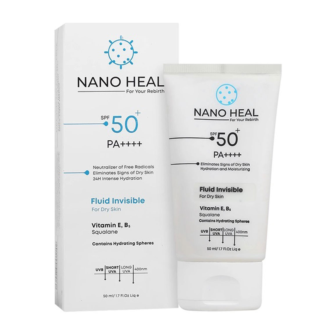 ضد آفتاب نانوهیل فلوئید SPF50 برای پوست خشک ۵۰ میلی لیتر | عکس 2