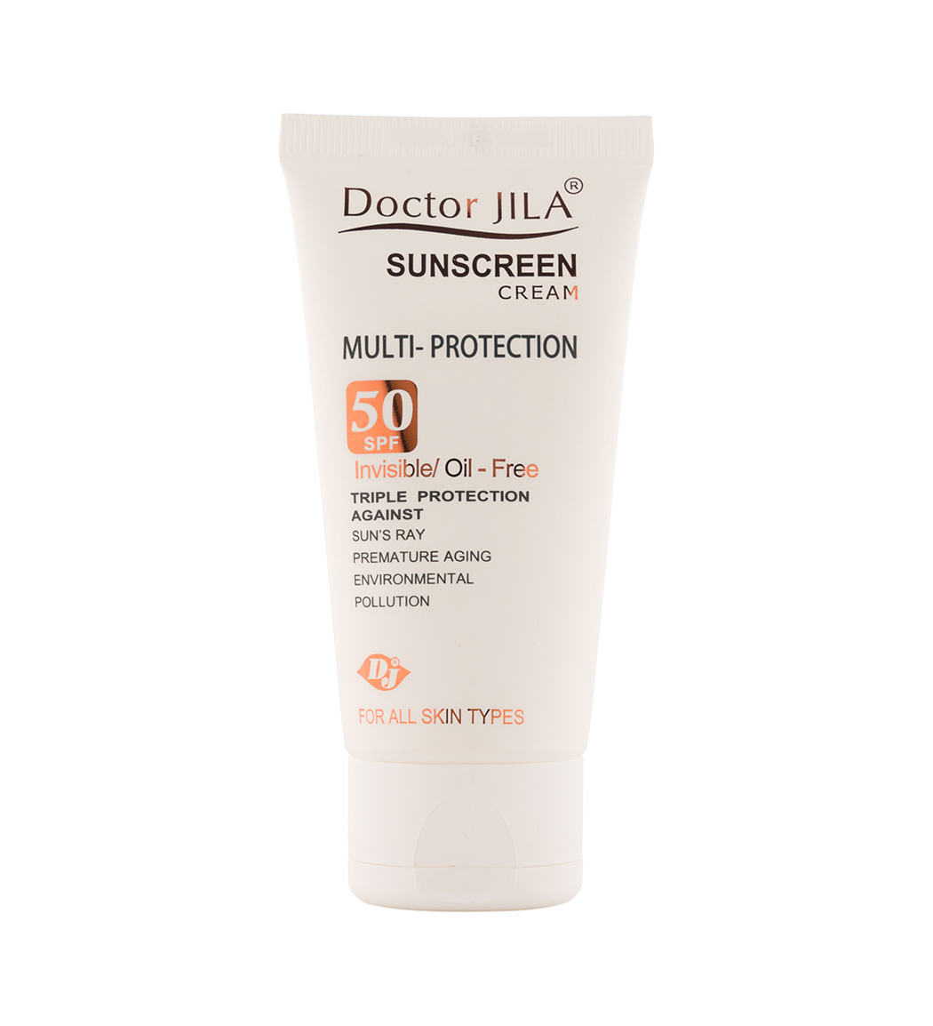 ضد آفتاب دکتر ژیلا مولتی پروتکشن SPF 50 بیرنگ برای همه انواع پوست ۵۰ میلی لیتر
