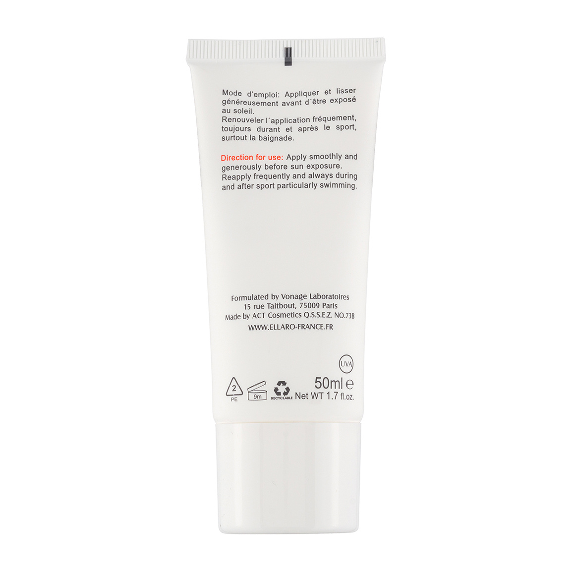 کرم ضد آفتاب لارو مدل ELLARO SPF50 مناسب انواع پوست ۴۰ میلی لیتر | عکس 2