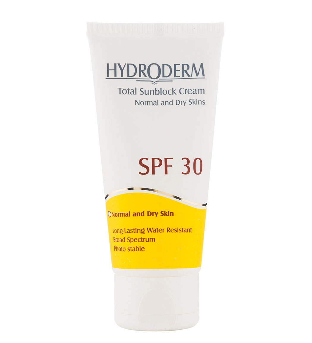 کرم ضد آفتاب هیدرودرم مدل Hydroderm با SPF 30 مناسب پوست معمولی و خشک ۵۰ میلی لیتر