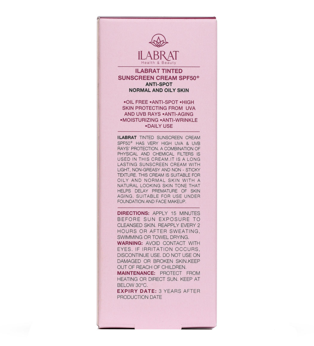 کرم ضد آفتاب رنگی ایلابرت SPF 50 پوست چرب نرمال ۴۰ میلی لیتر | عکس 4